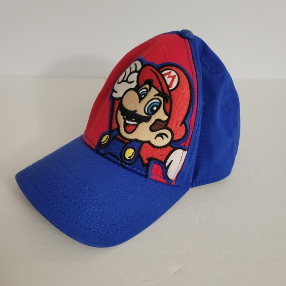 Super Mario Bros Adjustable Hat Embroidered Youth Children Red Blue Snapback Hat - Picture 1 of 5
